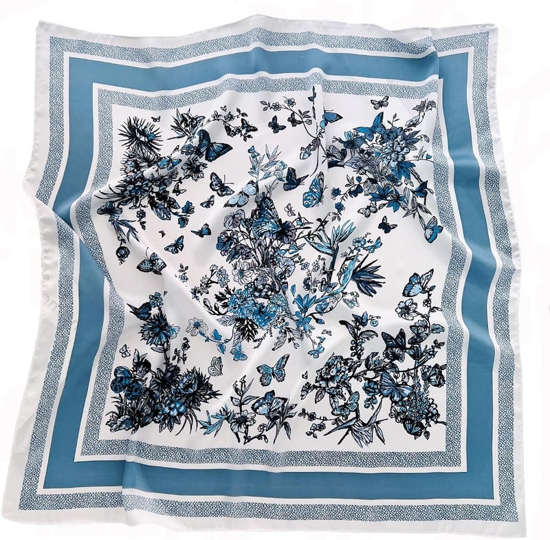 27.5" Silk Like Head Scarf For Women, Satin Hair Scarfs Large Square Scarves